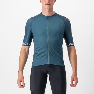 Castelli Entrata korte mouw fietsshirt blauw heren 