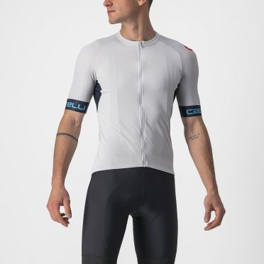 Castelli Entrata VI korte mouw fietsshirt zilvergrijs heren 