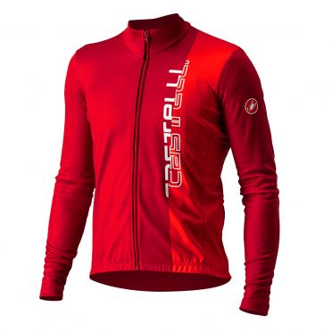 Castelli Traguardo lange mouw fietsshirt rood heren