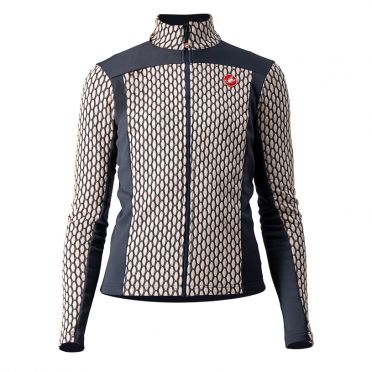 Castelli Sfida 2 fietsshirt lange mouw lichtroze/blauw dames