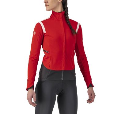 Castelli Alpha RoS 2 fietsjack lange mouw rood dames
