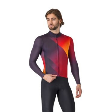 Castelli Amplify Thermal fietsshirt lange mouw red/orange heren 