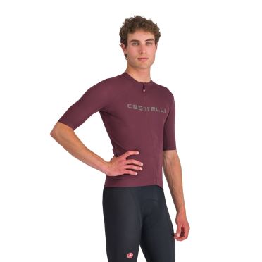 Castelli Prologo Lite fietsshirt korte mouw deep bordeaux heren 