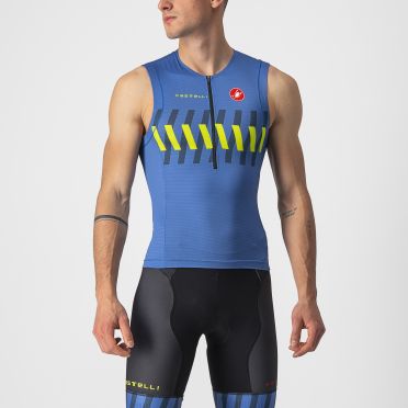 Castelli Free tri 2 mouwloos top blauw heren