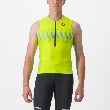 Castelli Free tri 2 mouwloos top groen/geel heren 