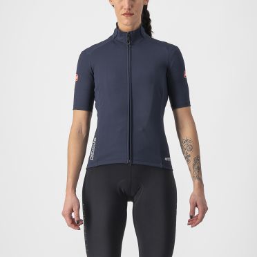 Castelli Perfetto RoS 2 Wind fietsshirt korte mouw blauw dames 