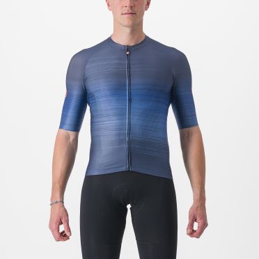 Castelli Aero race 6.0 korte mouw fietsshirt blauw heren 