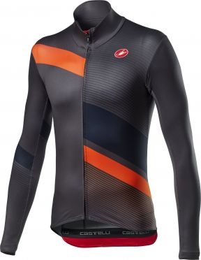 Castelli Mid Thermal Pro LS fietsshirt lange mouw zwart/oranje heren