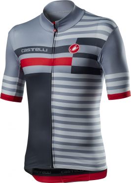Castelli Mid Weight Pro fietsshirt korte mouw grijs heren