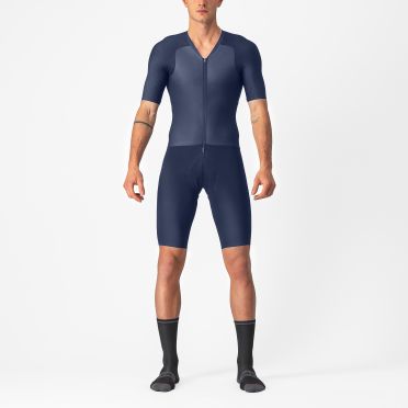 Castelli Sanremo RC speedsuit korte mouw blauw heren