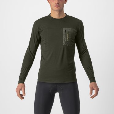 Castelli Unlimited Merino fietsshirt lange mouw groen heren 