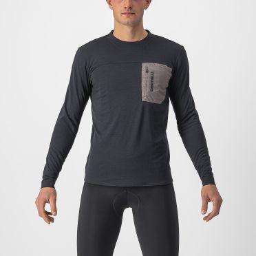 Castelli Unlimited Merino fietsshirt lange mouw zwart heren 