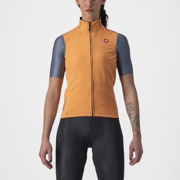 Castelli Perfetto RoS 2 fietsvest mouwloos oranje dames 