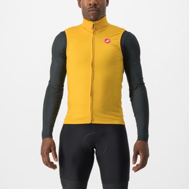 Castelli Pro thermal mid fietsvest mouwloos geel heren