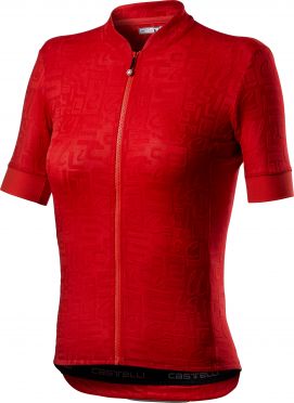 Castelli Promessa Jaquard SS fietsshirt rood dames