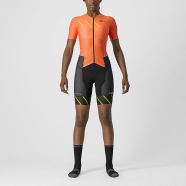 Castelli Free Sanremo 2 W trisuit korte mouwen oranje dames 