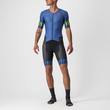Castelli Free Sanremo 2 trisuit korte mouwen blauw heren 