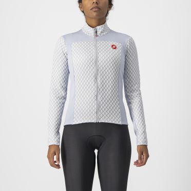 Castelli Sfida 2 fietsshirt lange mouw zilvergrijs dames