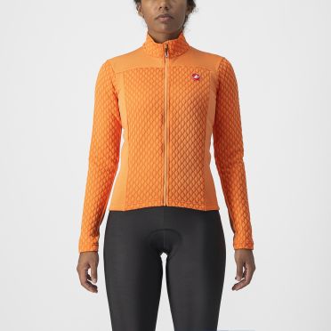 Castelli Sfida 2 fietsshirt lange mouw oranje dames 