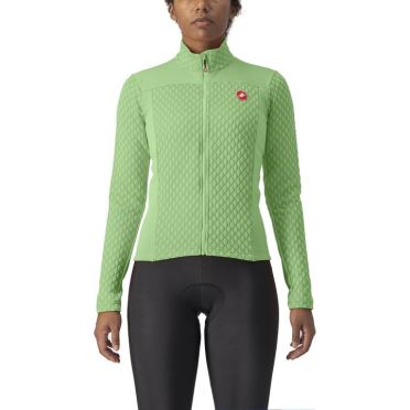 Castelli Sfida 2 fietsshirt lange mouw groen dames 