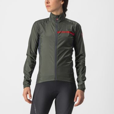 Castelli Squadra stretch fietsjack lange mouw groen dames