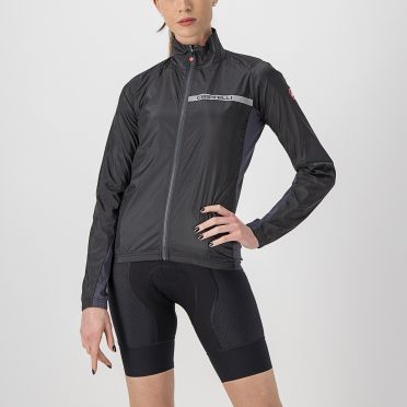 Castelli Squadra stretch fietsjack lange mouw zwart dames 