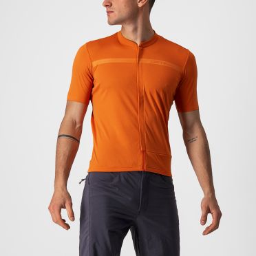 Castelli Unlimited Allroad korte mouw fietsshirt oranje heren 