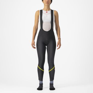 Castelli Velocissima DT fietsbroek lang zwart/geel dames