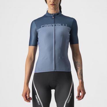 Castelli Velocissima korte mouw fietsshirt blauw dames 