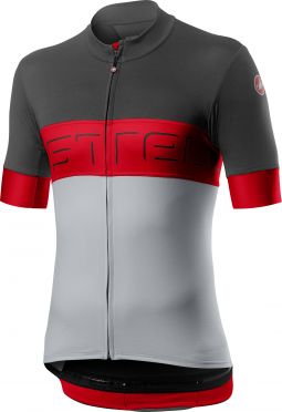 Castelli Prologo VI fietsshirt korte mouw zwart/rood/grijs heren 