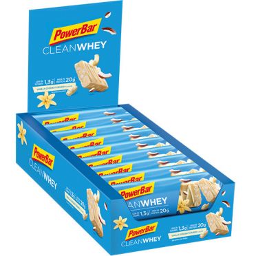 Powerbar Clean whey bar vanille kokosnoot 18 x 60 gram