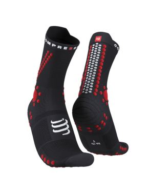 Compressport Pro racing v4.0 trail hardloopsokken zwart/rood 