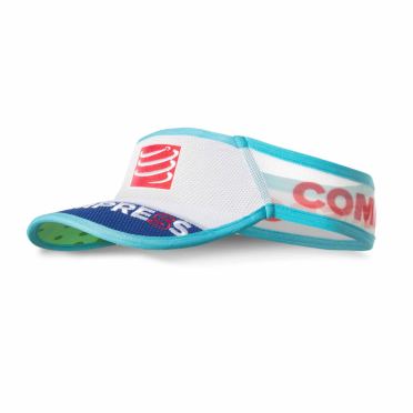 Compressport Ultralight V2 hardloop visor blauw/wit 