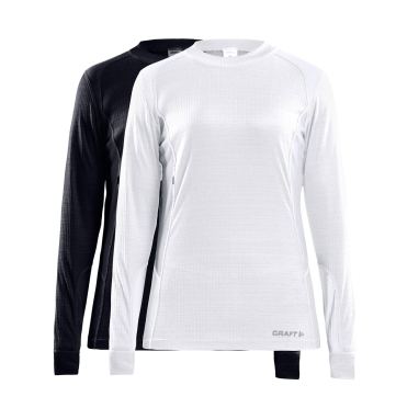 Craft Core Dry ondershirt 2-pack lange mouw zwart/wit dames 