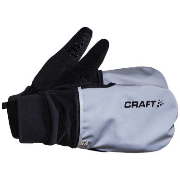 Craft Hybrid weather hardloophandschoen zilver/zwart 