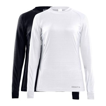 Craft Core Dry baselayer ondershirt lange mouw 2-pack zwart/wit dames