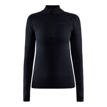 Craft Core dry active comfort shirt lange mouw half zip zwart dames 