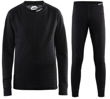 Craft junior nordic wool onderkleding voordeel set zwart kind/junior
