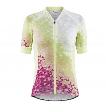 Craft Advanced Endurance graphic fietsshirt SS geel/roze dames