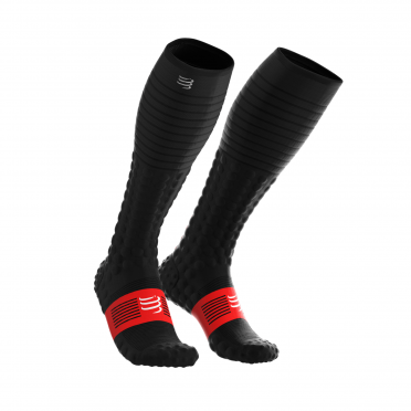 Compressport Full socks race & recovery compressiesokken zwart 