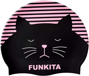 Funkita Crazy Cat siliconen badmuts roze 