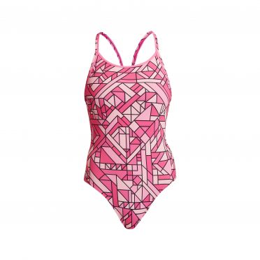 Funkita Pink Pieces diamond back badpak dames