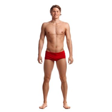 Funky Trunks Still Rood Plain front trunk zwembroek heren 