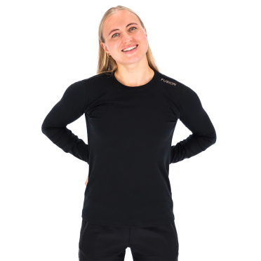 Fusion Merino 220 LS Shirt zwart dames 