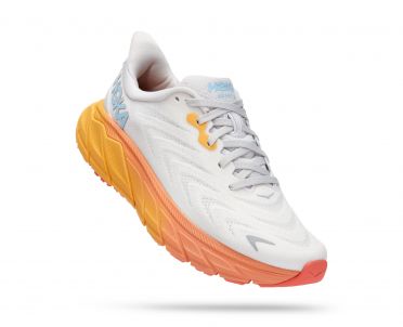 Hoka Arahi 6 hardloopschoenen wit/oranje dames 