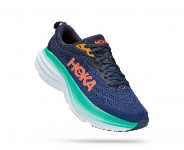 Hoka Bondi 8 wide hardloopschoenen blauw dames