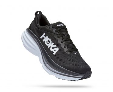 Hoka Bondi 8 wide hardloopschoenen zwart/wit heren 