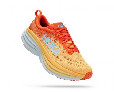 Hoka Bondi 8 hardloopschoenen rood/geel heren 