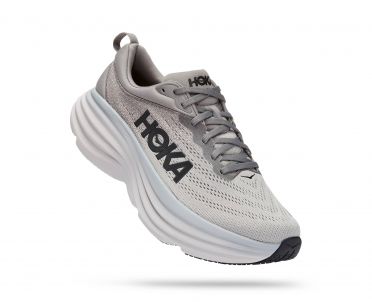 Hoka Bondi 8 wide hardloopschoenen grijs heren 