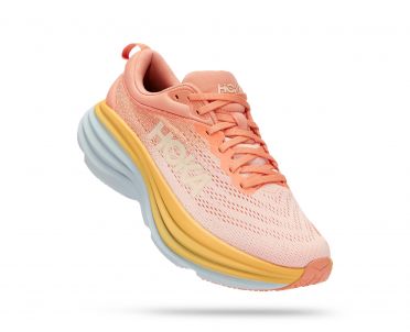 Hoka Bondi 8 hardloopschoenen zalm roze dames 